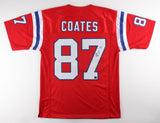 Ben Coates Signed Patriots Red Jersey (Coates Hologram) Super Bowl XXXV Champion