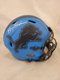 BARRY SANDERS SIGNED DETROIT LIONS RAVE SPEED REPLICA HELMET SCHWARTZ