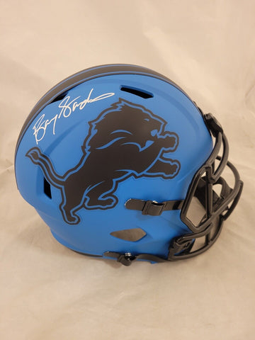 BARRY SANDERS SIGNED DETROIT LIONS RAVE SPEED REPLICA HELMET SCHWARTZ