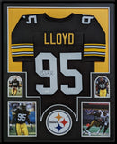 FRAMED PITTSBURGH STEELERS GREG LLOYD AUTOGRAPHED SIGNED JERSEY JSA COA