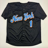 Autographed/Signed Mookie Wilson New York Black Baseball Jersey JSA COA