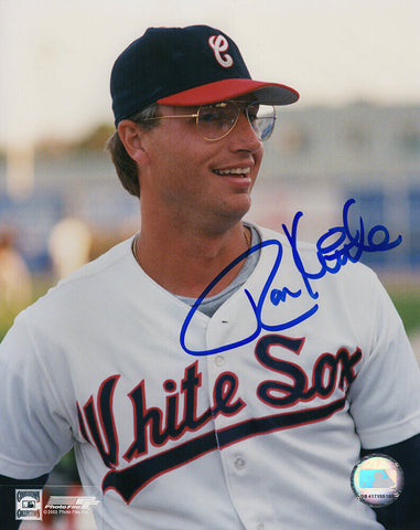 Ron Kittle Signed White Sox White Jersey Close Up 8x10 Photo - (SCHWARTZ COA)