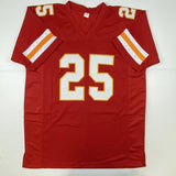 Autographed/Signed Jamaal Charles Kansas City Red Football Jersey JSA COA