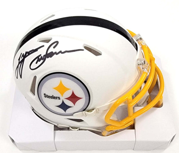 Lynn Swann Signed Pittsburgh Steelers Flat White Mini Helmet Beckett Witness