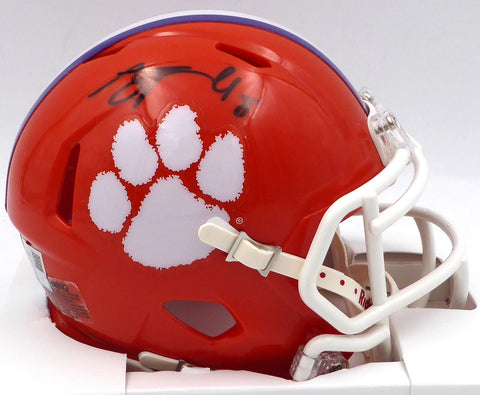 AJ A.J. Terrell Autographed Orange Mini Helmet Clemson Fanatics Holo XP14004370