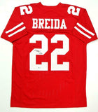 Matt Breida Autographed Red Pro Style Jersey- Beckett Authenticated *L2