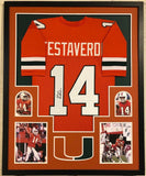 FRAMED MIAMI HURRICANES VINNY TESTAVERDE AUTOGRAPHED SIGNED JERSEY JSA COA