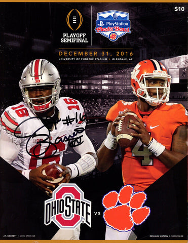 JT Barrett Autographed/Signed 2016 Fiesta Bowl Program Beckett 38179