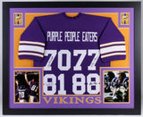 Vikings "Purple People Eaters" 35x43 Custom Framed Jersey Team-Signed by (4) TSE