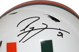 Ray Lewis Autographed Miami Hurricanes Authentic White Speed Helmet BAS 30675