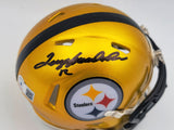 TERRY BRADSHAW AUTOGRAPHED STEELERS FLASH YELLOW MINI HELMET BECKETT QR 201705