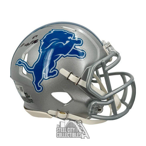 Sam LaPorta Autographed Detroit Speed Mini Football Helmet - Fanatics