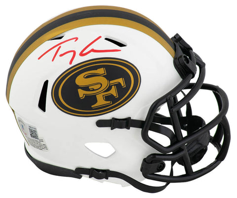 Trey Lance Signed 49ers LUNAR Eclipse Riddell Speed Mini Helmet - (Fanatics COA)