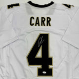 Autographed/Signed Derek Carr New Orleans White Football Jersey JSA COA