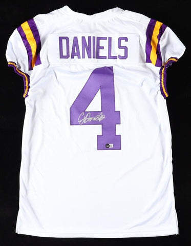 C J Daniels Signed LSU Tigers Purple Jersey (Beckett) Senior Wide Receiver