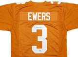 TEXAS LONGHORNS QUINN EWERS AUTOGRAPHED ORANGE JERSEY BECKETT BAS QR 201711