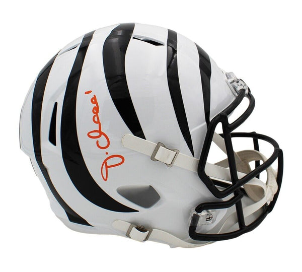 Ja'Marr Chase Signed Cincinnati Bengals Speed FS Alternate White NFL Helmet