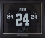 RAIDERS MARSHAWN LYNCH AUTOGRAPHED FRAMED BLACK NIKE JERSEY ML HOLO 131920