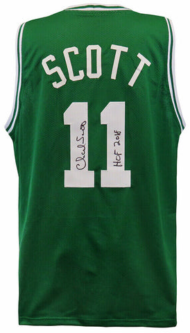 Charlie Scott Signed Green Custom Basketball Jersey w/HOF 2018 - (SCHWARTZ COA)