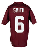 DeVonta Smith Signed Custom Maroon Alabama Style Football Jersey BAS Rookie