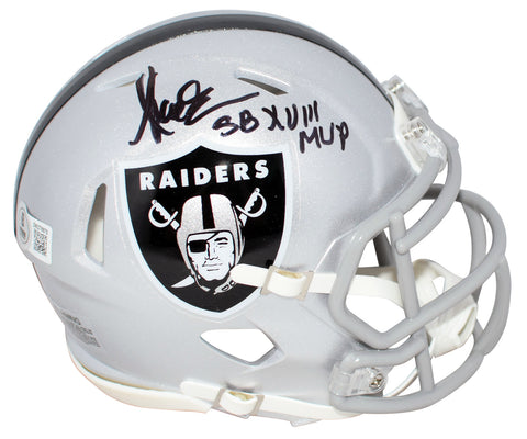 MARCUS ALLEN SIGNED OAKLAND RAIDERS SPEED MINI HELMET W/ SB XVIII MVP