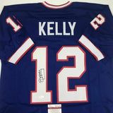 Autographed/Signed JIM KELLY Buffalo Blue Football Jersey JSA COA Auto