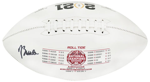 Jordan Battle Signed Rawlings Alabama 2020 Champs White Football -(FANATICS COA)