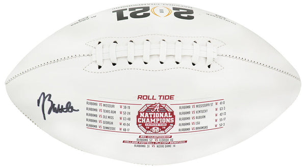 Jordan Battle Signed Rawlings Alabama 2020 Champs White Football -(FANATICS COA)