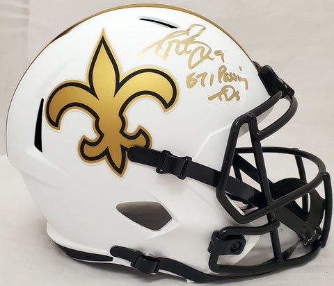 DREW BREES AUTO SAINTS LUNAR ECLIPSE FULL SIZE HELMET "571 TD'S" BECKETT 193497