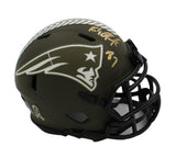 Rob Gronkowski Signed New England Patriots Speed Salute to Service Mini Helmet