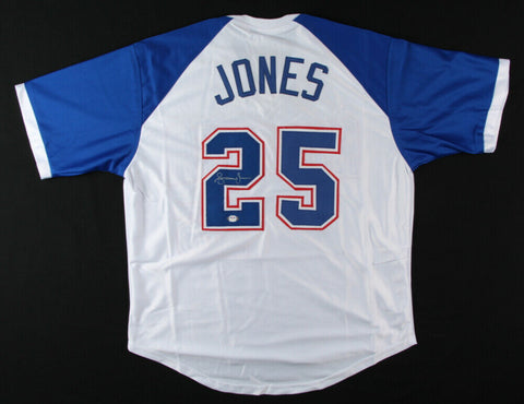 Andruw Jones Signed Atlanta Braves Throwback Early 1970's Style Jersey (PSA COA)