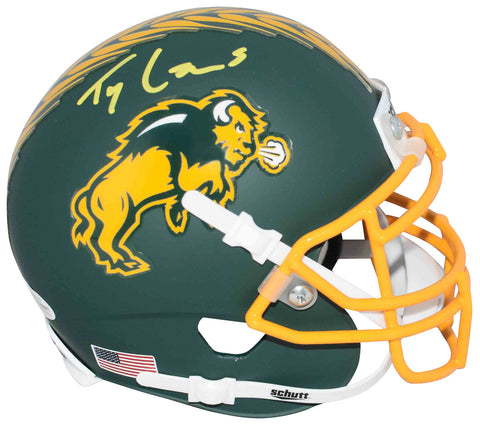 TREY LANCE SIGNED NORTH DAKOTA STATE BISON GREEN MINI HELMET BECKETT