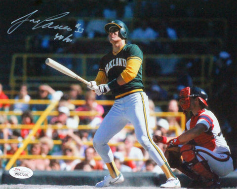 Jose Canseco Autographed Oakland 8x10 Batting Photo w/ 40/40- JSA W *White TL