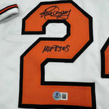 Framed Autographed/Signed Rick Dempsey "MVP 83 WS" 35x39 White Jersey BAS COA