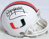 Jim Kelly Autographed Miami Hurricanes Mini Helmet- JSA Witness Auth *Black