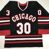 Autographed/Signed Ed Belfour Chicago Black Hockey Jersey JSA COA