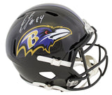 Ravens Jermaine Lewis Signed Full Size Speed Rep Helmet W/ Case BAS Witnessed