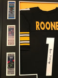 FRAMED DAN ROONEY AUTOGRAPHED SIGNED PITTSBURGH STEELERS JERSEY JSA COA