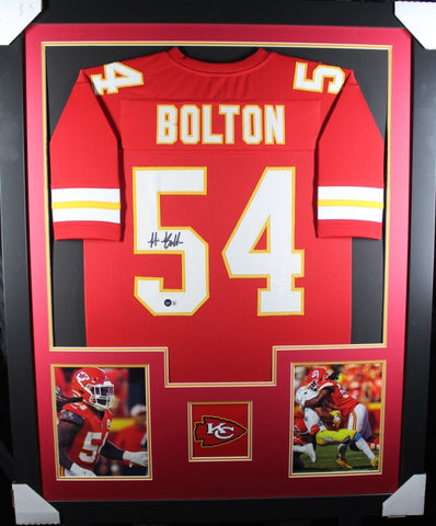 NICK BOLTON (Chiefs red TOWER) Signed Autographed Framed Jersey Beckett