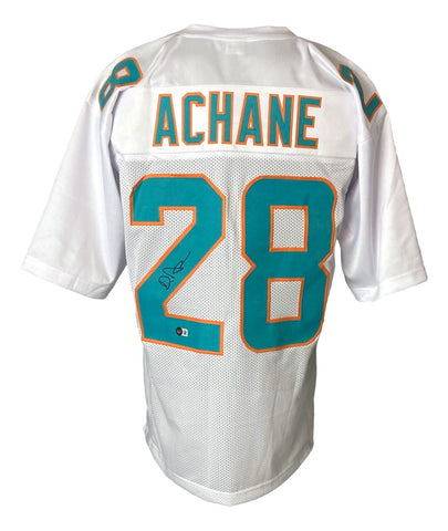 De'Von Achane Miami Signed White Football Jersey BAS ITP