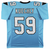 Luke Kuechly Authentic Signed Blue Pro Style Jersey Autographed BAS Witnessed