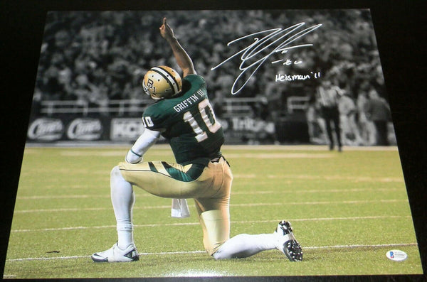 ROBERT GRIFFIN III RG3 SIGNED BAYLOR BEARS 16x20 PHOTO BECKETT W/ HEISMAN 11