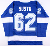 Andrej Sustr Signed Lightning Jersey (Beckett COA) Playing career 2013-present