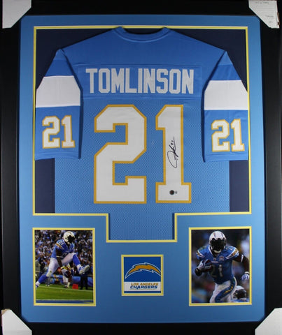 LADAINIAN TOMLINSON (Chargers TOWER) Signed Autographed Framed Jersey Beckett