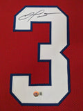 FRAMED BUFFALO DAMAR HAMLIN AUTOGRAPHED SIGNED JERSEY BECKETT HOLO