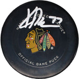 Kirby Dach Autographed/Signed Chicago Blackhawks Hockey Puck FAN 46841