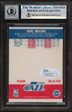 Jazz Karl Malone Signed 1987 Fleer #68 Card Auto 10! w/ Vintage Sig BAS Slabbed