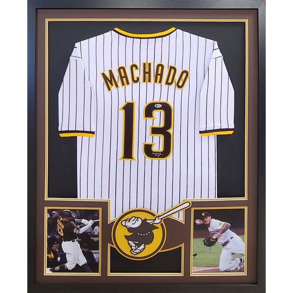 Manny Machado Autographed Signed Framed San Diego Padres Jersey BECKETT