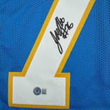 Framed Autographed/Signed Joe Alt 35x39 Los Angeles LA Blue Jersey BAS COA