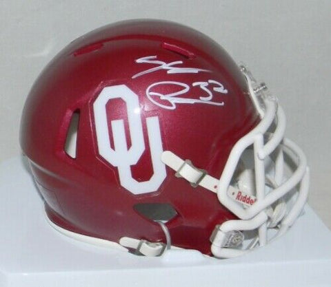 SAMAJE PERINE AUTOGRAPHED SIGNED OU OKLAHOMA SOONERS SPEED MINI HELMET COA